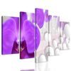 5-dielny obraz orchidea na elegantom pozadí