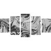 5-dielny obraz zaujímavá čiernobiela abstrakcia