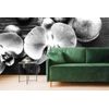 Samolepiaca fototapeta orchidea na zen kameňoch v čiernobielom prevedení
