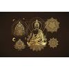 Samolepiaca tapeta meditujúci Budha v zlatom prevedení