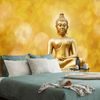 Samolepiaca fototapeta Budha na zlatom abstraktnom pozadí