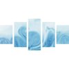 5-dielny obraz abstrakcia v odtieňoch modrej