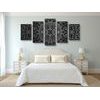 5-dielny obraz čiernobiely luxusný oranament