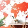Tapeta podrobná mapa sveta v červenej farbe