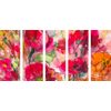 5-dielny obraz neobyčajná maľba kvetov