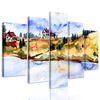 5-dielny obraz akavarelové Talianske mestečko