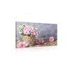 Obraz mozaikový črepník s ružovými kvetmi karafiátu