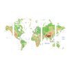 5-dielny obraz geografická mapa sveta s bielym pozadím