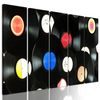 5-dielny obraz nostalgické vinylové platne