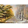 Samolepiaca tapeta jesenná alej stromov