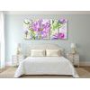 5-dielny obraz olejomaľba letných fialových kvetov