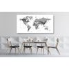 Obraz mapa v pútavom čiernobielom prevedení