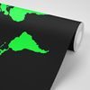 Samolepiaca tapeta zelená mapa sveta