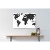Obraz moderná mapa sveta v čiernobielom prevedení