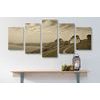 5-dielny obraz dom pri mori v sépiovom prevedení
