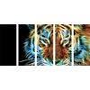 5-dielny obraz abstraktný tiger