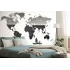 Samolepiaca tapeta čiernobiela mapa v zaujímavom prevedení