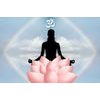 Neobyčajná samolepiaca tapeta meditácia pri lotosovom kvete
