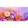Obraz umelecká maľba pestrofarebných kvetov