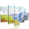 5-dielny obraz scenéria horskej krajiny