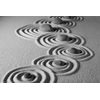 Samolepiaca fototapeta čiernobiele piesočnaté kruhy so zen kameňmi