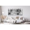 5-dielny obraz kvety gerbery v čiernobielom prevedení