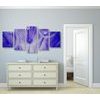 5-dielny obraz abstraktná púpava v fialovom prevedení
