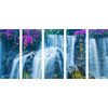5-dielny obraz krásny horský vodopád