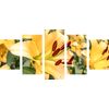 5-dielny obraz nežná žltá ľalia