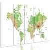 5-dielny obraz geografická mapa sveta s bielym pozadím