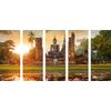 5-dielny obraz socha Budhu v Thajskom parku
