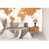 Tapeta podrobná mapa sveta v oranžovej farbe