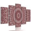 5-dielny obraz ukľudnujúca Mandala v ružovom prevedení