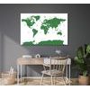 Obraz na korku zelená mapa sveta so štátmi