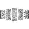 5-dielny obraz nekonečná Mandala v čiernobielom prevedení