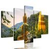 5-dielny obraz zlatý Budha a krásy prírody