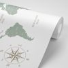 Samolepiaca tapeta jednoduchá mapa sveta v zelenom prevdení