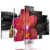5-dielny obraz zen zátišie a orchidea