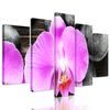 5-dielny obraz orchidea a Zen kamene na drevenom pozadí