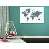 Obraz na korku mapa sveta v prehľadnom prevedení