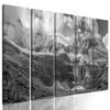 5-dielny obraz dychberúce hory v čiernobielom prevedení