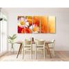 5-dielny obraz umelecká maľba pole plné nádherných kvetov