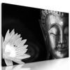 Obraz Budhové splynutie s prírodou v čiernobielom prevedení