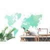 Samolepiaca tapeta mapa v pastelovo zelenej farbe