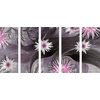 5-dielny obraz nádherné kvety s tajomným pozadím