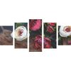 5-dielny obraz romantické kvety