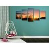 5-dielny obraz západ slnka nad malebnou krajinkou