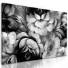 Obraz abstraktná maľba kvetín v čiernobielom prevedení