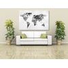 Obraz moderná mapa sveta tvorená origami v čiernobielom prevedení
