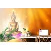 Samolepiaca tapeta zlatý Budha s lotosovými kvetmi